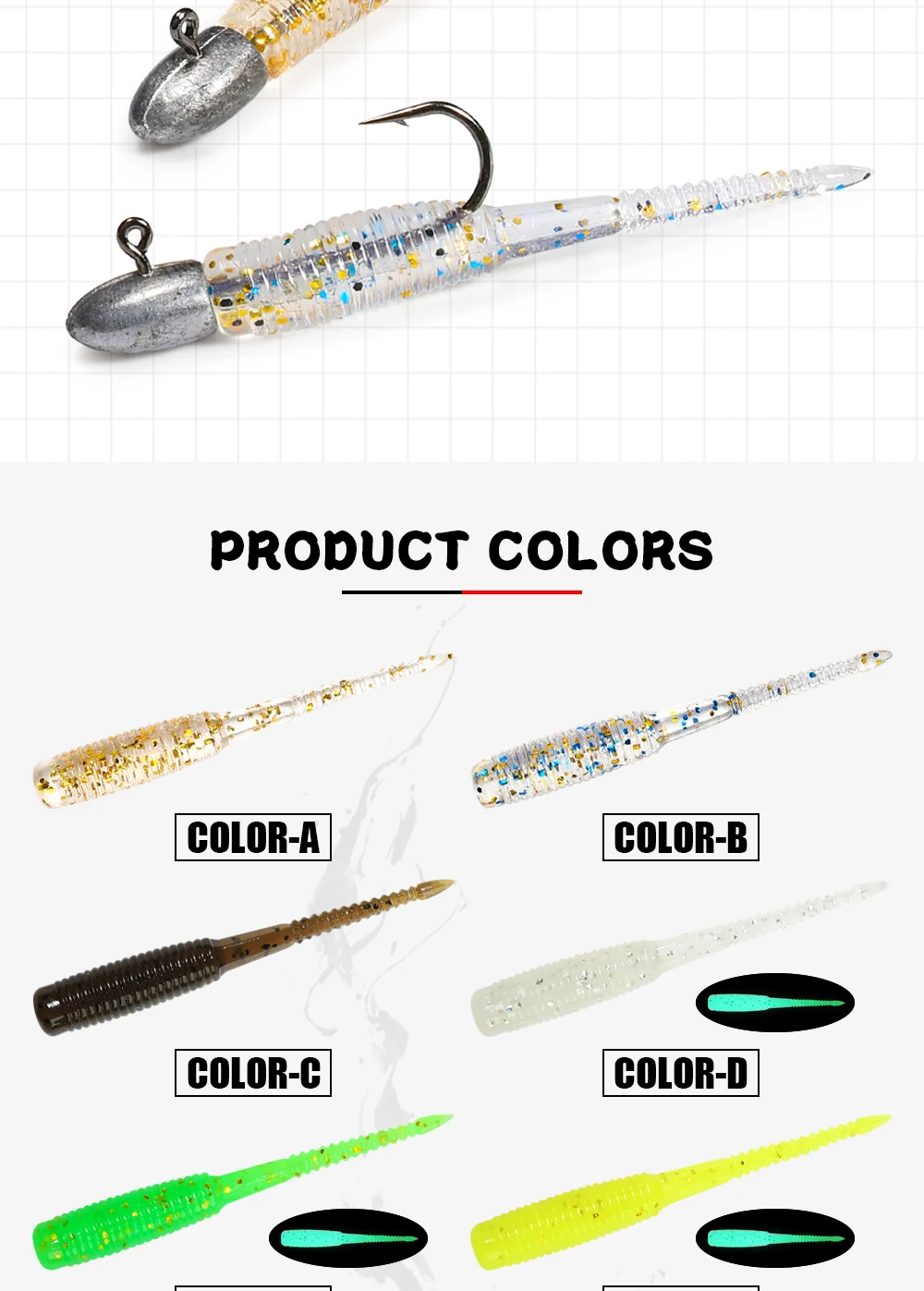 Spinpoler 20pcs/box Ajing Soft Fishing Lure 3.5cm Rockfish TPR Swimbaits Nightlight Worm Ice Jig Artificial Baits Bass Tackle Spinpoler 20pcs/box Ajing Soft Fishing Lure 3.5cm Rockfish TPR Swimbaits Nightlight Worm Ice Jig Artificial Baits Bass Tackle