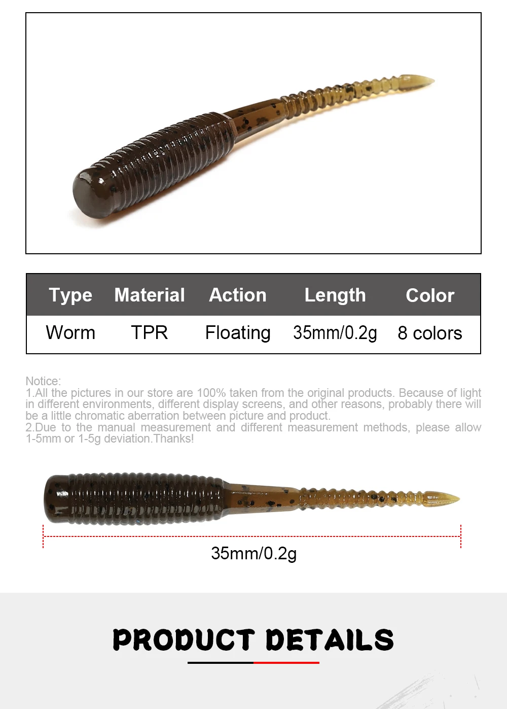 Spinpoler 20pcs/box Ajing Soft Fishing Lure 3.5cm Rockfish TPR Swimbaits Nightlight Worm Ice Jig Artificial Baits Bass Tackle Spinpoler 20pcs/box Ajing Soft Fishing Lure 3.5cm Rockfish TPR Swimbaits Nightlight Worm Ice Jig Artificial Baits Bass Tackle