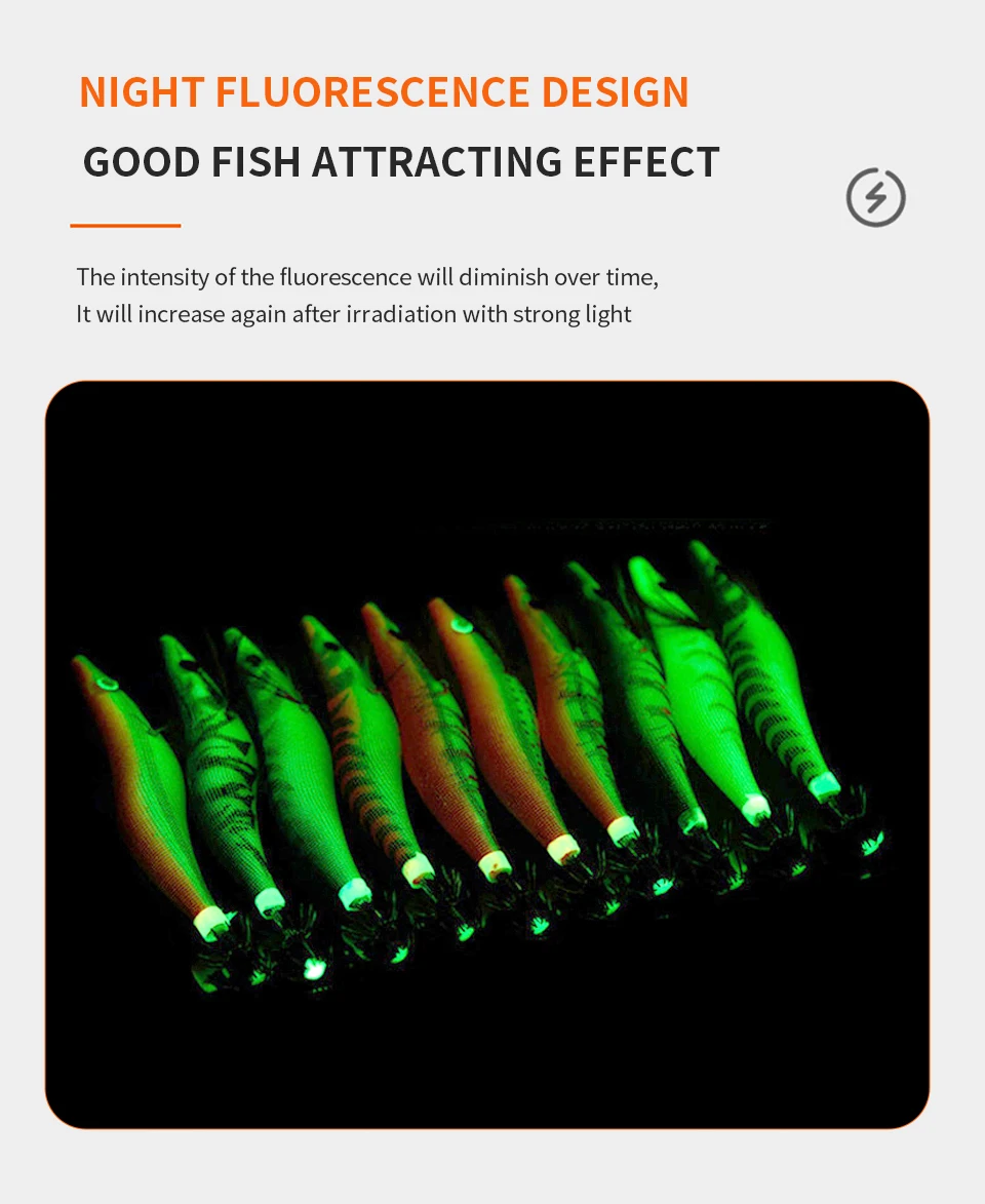 Luminous Wood Shrimp Fishing Lure, Squid Octopus Lure, 3D Eyes, Hard Bait Wobbler, Squid Jig Lure with Bag, 3.0, 10Pcs Luminous Wood Shrimp Fishing Lure, Squid Octopus Lure, 3D Eyes, Hard Bait Wobbler, Squid Jig Lure with Bag, 3.0, 10Pcs