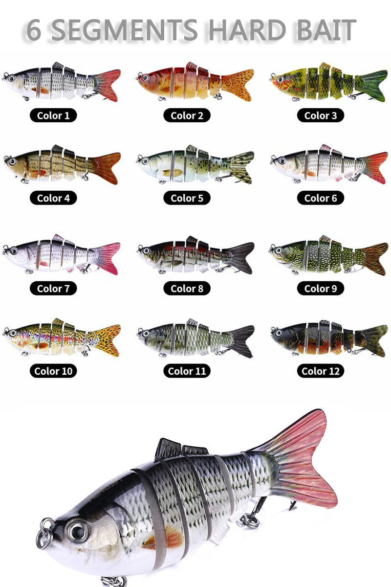 6 Segment Multi Jointed Fishing Lure Sinking 10cm/17.5g Swimbait Artificial Wobblers Crankbait Hard Bait Pesca Tackle 5/3/1Pcs 6 Segment Multi Jointed Fishing Lure Sinking 10cm/17.5g Swimbait Artificial Wobblers Crankbait Hard Bait Pesca Tackle 5/3/1Pcs