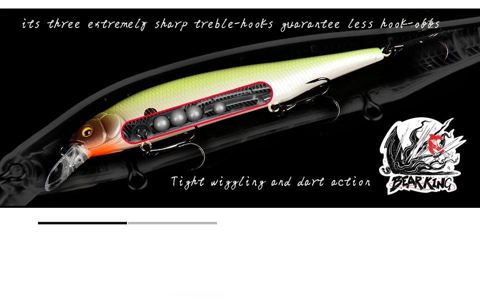 BEARKING 115mm 15g SP Tungsten weight system Top fishing lures minnow crank wobbler quality fishing tackle hooks for fishing BEARKING 115mm 15g SP Tungsten weight system Top fishing lures minnow crank wobbler quality fishing tackle hooks for fishing