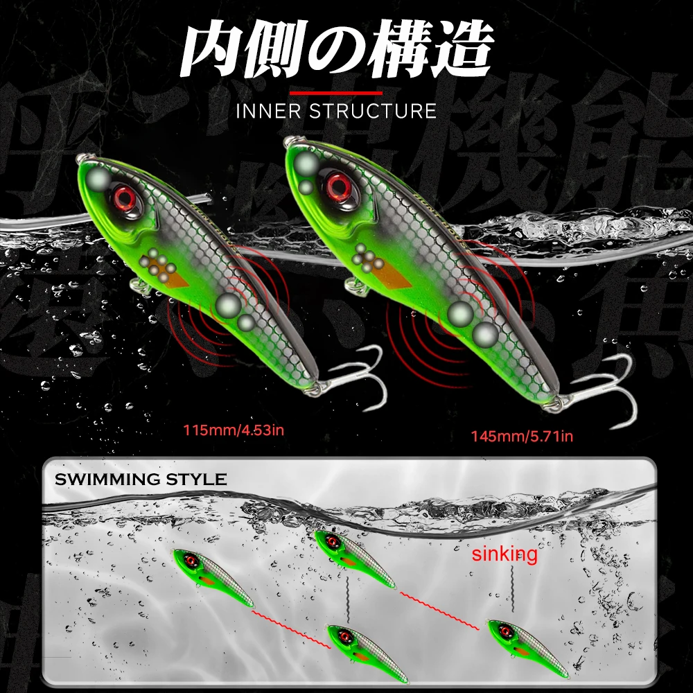 Hunthouse Jerkbait Fishing Lure Loud Sound Pencil Baits Pike Lure Slow Sinking Artificial 115mm145mm Wobblers Pesca Leurre Perch Hunthouse Jerkbait Fishing Lure Loud Sound Pencil Baits Pike Lure Slow Sinking Artificial 115mm145mm Wobblers Pesca Leurre Perch