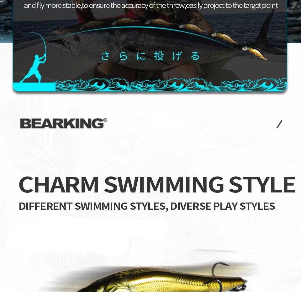 Bearking M98 Jerkbait
BEARKING 9.8cm 10g SP dive 2.1m professional Minnow Wobbler fishing lures quality jerkbaits Artificial Bait Predator tackles