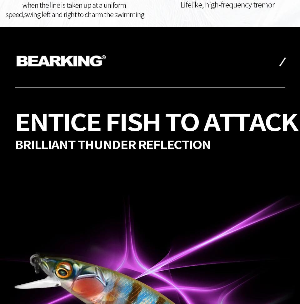 Bearking M98 Jerkbait
BEARKING 9.8cm 10g SP dive 2.1m professional Minnow Wobbler fishing lures quality jerkbaits Artificial Bait Predator tackles