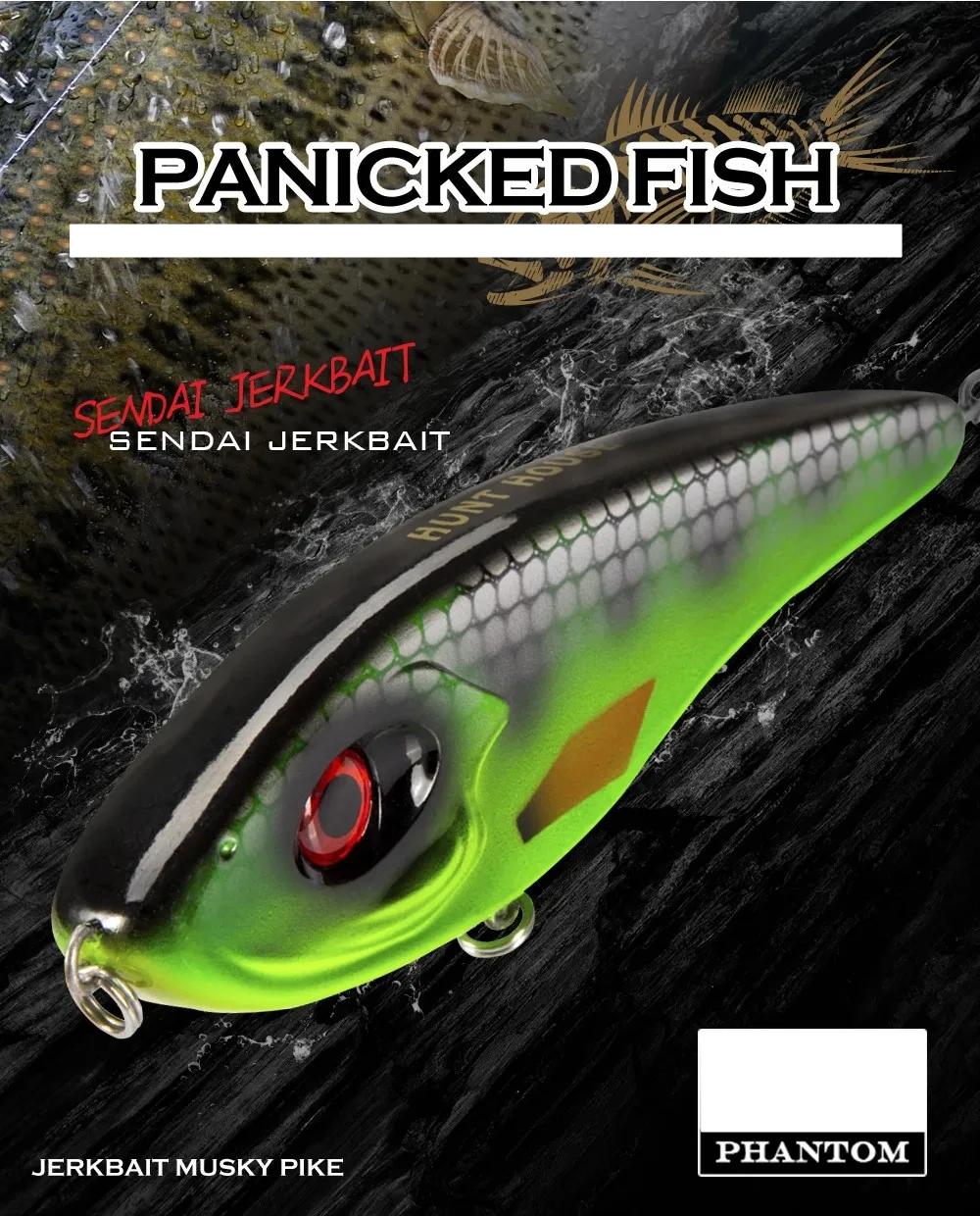 TSUYOKI Musky Jerkbaits Slow Sinking Slider Lures 90mm/105mm Loud Sound Crankbaits Westin Lure Jerkbait Fishing for Pike Walleye